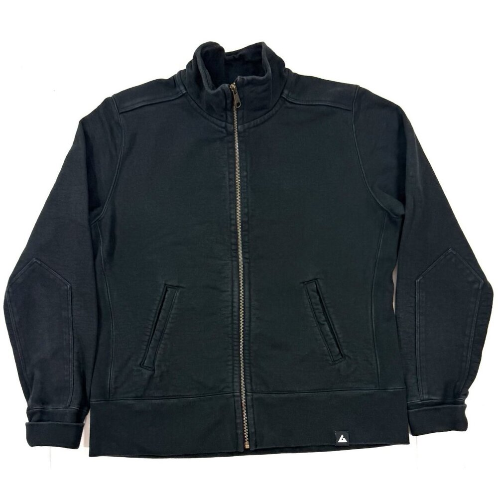 American Giant Womens Moto Full Zip Jacket Size Large Black Heavyweight USA